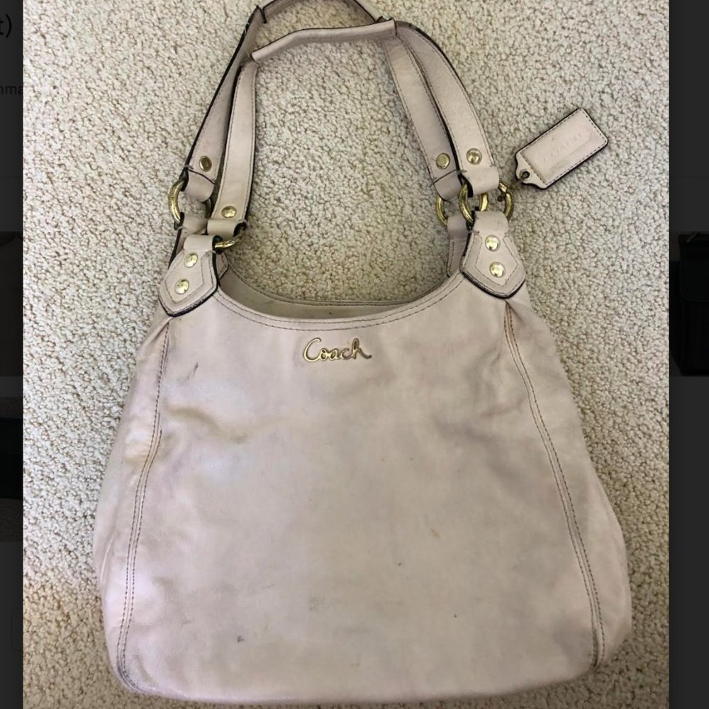 White Leather Coach Purse